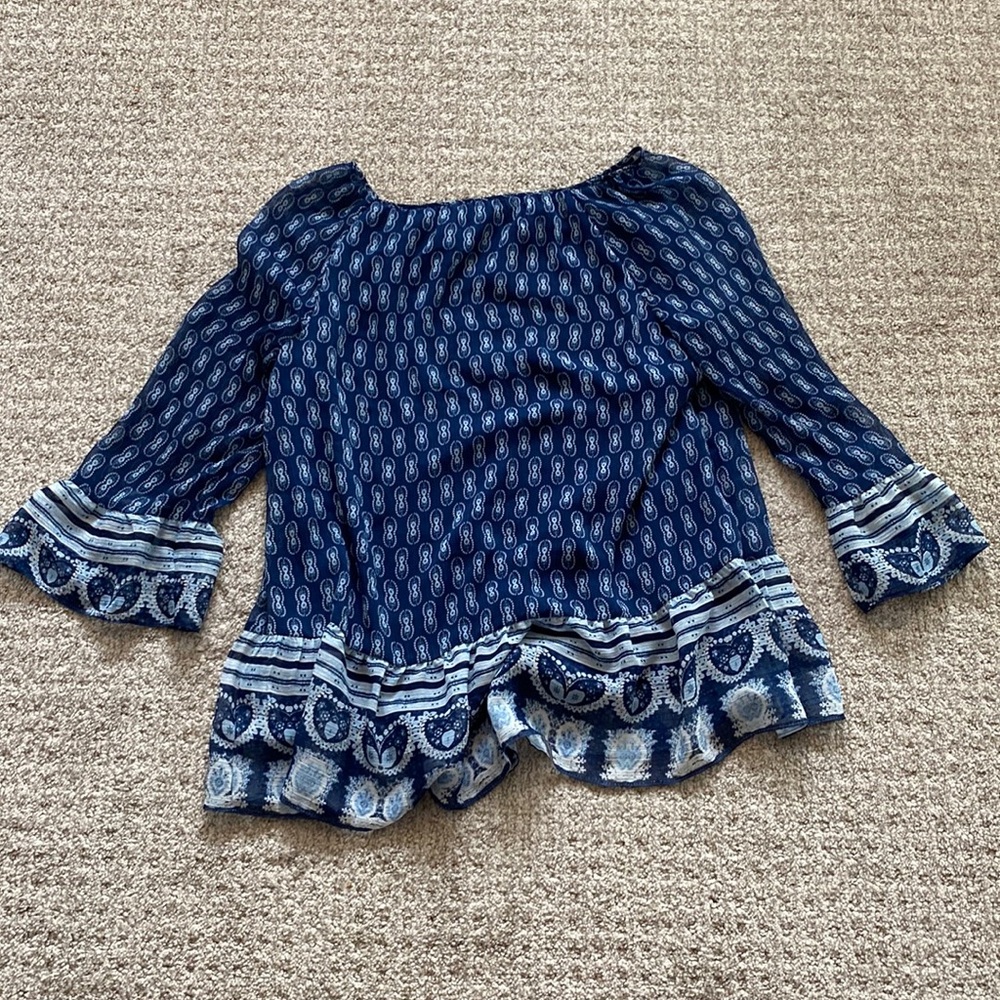 St John’s Bay Blouse in Navy Size Womens Size Medium M
